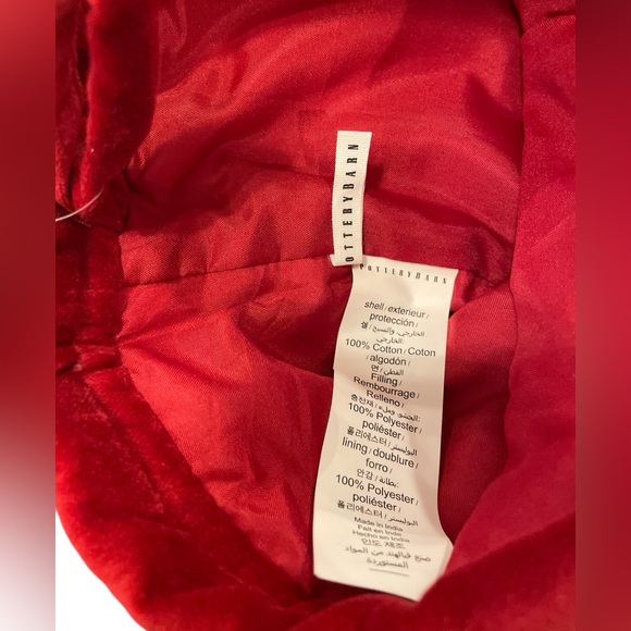 Pottery Barn Velvet Christmas Stocking Ivory with Red Cuff - Picture 4 of 7